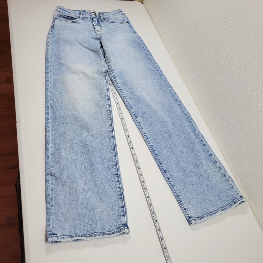 BKE Andi Wide Leg Jeans Womens 25x34 Blue Excellent Mid Rise Slim Fit Denim - Picture 4 of 11